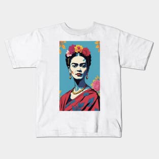 Frida's Colorful Essence: Vibrant Portrait Kids T-Shirt